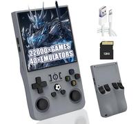 R36MAX Console de Jeux rétro Portable,22000+/18000+ Jeux intégrés,40+ émulateurs,Batterie 4000mAh 8 Heures,écran IPS 4 Pouces,Mini émulateur Portable,système Linux Open Source (Gris Clair-128G)
