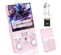 R36MAX Console de Jeux rétro Portable,22000+/18000+ Jeux intégrés,40+ émulateurs,Batterie 4000mAh 8 Heures,écran IPS 4 Pouces,Mini émulateur Portable,système Linux Open Source (Rose-128G)