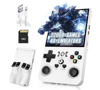 R36MAX Console de Jeux rétro Portable,22000+/18000+ Jeux intégrés,40+ émulateurs supportés,Batterie 4000mAh 8 Heures,écran IPS 4 Pouces,Mini émulateur Portable,système Linux Open Source (Blanc-128G)