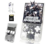 R36MAX Console de Jeux rétro Portable Console Portable,22000+ Jeux,40+ émulateurs,Batterie 4000mAh 8 Heures,écran IPS 4 Pouces Console retrogaming,système Linux Open Source (Argent transparent-128G)
