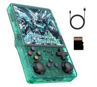 R36Plus Console de Jeux Vidéo Rétro 128 Go, Portable avec 21 000+ Jeux Rétro Intégrés 10+ Émulateurs, Écran HD 4 Pouces, 720 x 720 Pixels, Soutien WiFi, Double Joystick 3D (Vert)