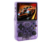 R36S 3.5" IPS Handheld Game Console - 64GB Transparent Purple