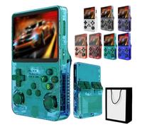 R36S Console de Jeu Portable,Carte TF 64 Go,20000 Jeux rétro,écran IPS de 3,5"",Console de Jeux rétro,Batterie de 3500 mAh(Vert)