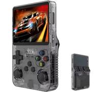 R36S Console de Jeu Portable, écran IPS de 3.5", 30 000 Jeux rétro avec Système Linux Open Source, Carte TF 64/128GB, Batterie 3500 mAh(Black,No Memory Card)