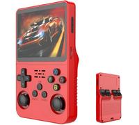 R36S Console de Jeu Portable, écran IPS de 3.5", 30 000 Jeux rétro avec Système Linux Open Source, Carte TF 64/128GB, Batterie 3500 mAh(Red 2,No Memory Card)