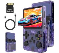 R36S Console de Jeu Portable rétro 128G-Écran IPS de 3,5 Pouces avec 40000+ Jeux Classiques Lecteur de Jeu vidéo Portable Open Source Linux OS avec Batterie 3500mAh (Pourpre)