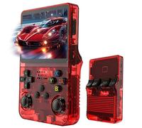 R36s Console de jeu portable rétro, avec écran de 3,5 ", carte TF de 64 Go et plus de 15 000 jeux classiques, portable R36s (rouge)