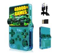 R36s Rétro Console de Jeu Portable 128G, 40000+ Jeux,21 émulateurs,3.5 Pouces IPS écran 640*480P,3500mah,système Linux Open Source, Mini Émulateur Portable,Cadeau pour Les Hommes (Vert)