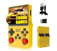 R36s Rétro Console de Jeu Portable 64G, 20000+ Jeux intégrés,21 émulateurs,3.5 Pouces IPS écran 640*480P,système Linux Open Source, Mini Émulateur Portable,Cadeau pour Adultes (Jaune)