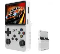 R36s-Retro Console de jeu portable avec écran IPS 128 G 3,5 pouces intégré plus de 20 000 jeux classiques système Linux Open Source Lecteur vidéo de poche portable avec batterie de 3200 mAh (Blanc)