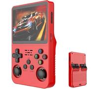 R36s-Retro Console de jeu portable avec écran IPS 128G 3,5" intégré plus de 20 000 jeux classiques Open Source Linux Lecteur vidéo de poche portable avec batterie de 3200 mAh (rouge)