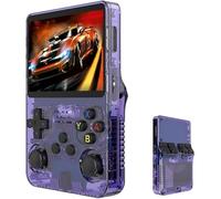 R36s-Retro Console de jeu portable avec écran IPS 128G 3,5" intégré plus de 20 000 jeux classiques Open Source Linux Lecteur vidéo de poche portable avec batterie de 3200 mAh (Violet)