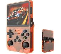 R36s-Retro Console de jeu portable avec écran IPS 128G 3,5" intégré plus de 20 000 jeux classiques Open Source Linux Lecteur vidéo de poche portable avec batterie de 3200 mAh (Orange)