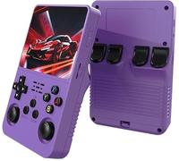 R36s-Retro Console de jeu portable avec écran IPS 128G 3,5" intégré plus de 20 000 jeux classiques Open Source Linux Lecteur vidéo de poche portable avec batterie de 3200 mAh Violet foncé