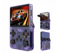 R36S Retro Gaming Handheld-3.5" IPS Console Portable,Based on LINXU Open Code,15000+ Games,3500mAh Battery,Console de Jeux in Purple（128GB）