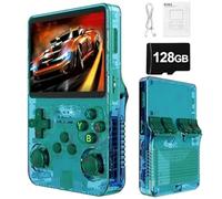 R36S Retro Portable Game Console -20000 Jeux Classiques 2500mAh Batterie, Écran HD De 3,5 Pouces, Mini Console De Jeu Portable pour Adolescents Et Adultes-Green||128G