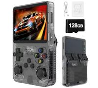 R36S Retro Portable Game Console -20000 Jeux Classiques 2500mAh Batterie, Écran HD De 3,5 Pouces, Mini Console De Jeu Portable pour Adolescents Et Adultes-Black||128G