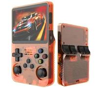 R36S Retro Portable Game Console -20000 Jeux Classiques 2500mAh Batterie, Écran HD De 3,5 Pouces, Mini Console De Jeu Portable pour Adolescents Et Adultes-Orange||128G