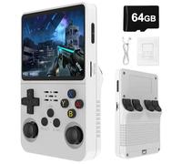 R36S Retro Portable Game Console De Jeux-3.5 "IPS Écran, 21000 Jeux Classiques 3500mAh Batterie, Système Linux Portable Mini Console De Jeu-White||64G