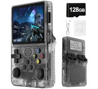 R36S Retro Portable Game Console De Jeux-3.5 "IPS Écran, 21000 Jeux Classiques 3500mAh Batterie, Système Linux Portable Mini Console De Jeu-Black||128G