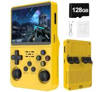 R36S Retro Portable Game Console De Jeux-3.5 "IPS Écran, 21000 Jeux Classiques 3500mAh Batterie, Système Linux Portable Mini Console De Jeu-Yellow||128G
