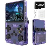 R36S Retro Portable Game Console De Jeux-3.5 "IPS Écran, 21000 Jeux Classiques 3500mAh Batterie, Système Linux Portable Mini Console De Jeu-Purple||128G