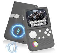 R36T Console de Jeu Portable Console Portable,21000+ Jeux 27 Émulateurs,4000mAh Console retrogaming Portable,Connexion Wi-FI 4G/5G pour Le multijoueur en Ligne,Écran IPS OCA 3,5" (Gris-128G)