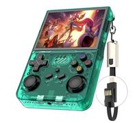 R36XX Console de Jeu Portable, écran IPS de 3.5", 30 000 Jeux rétro avec Système Linux Open Source, Carte TF 64/128GB, Batterie 3500 mAh(Green,128G)