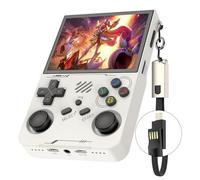 R36XX Console de Jeu Portable, écran IPS de 3.5", 30 000 Jeux rétro avec Système Linux Open Source, Carte TF 64/128GB, Batterie 3500 mAh(White,128G)