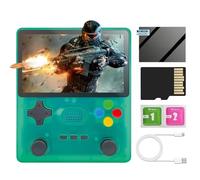R39s Console de jeu portable avec système entièrement open source Emuelec 4.3, écran IPS 4 pouces, carte TF 64 G, 10 000 jeux rétro, batterie 3000 mAh (vert)