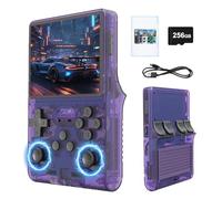 R40S Console de Jeu Rétro, Console Portable avec 30 000+ Jeux Rétro et 40+ Émulateurs, Système LinuxArk OS 2.0 Open Source, Écran IPS 3,5 Pouces, Joystick 3D (256 Go, Violet Transparent)