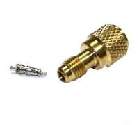 R410A Mini adaptateur de vide de charge AC 1/4 mâle vers 5/16 SAE femelle avec noyau de valve pour systèmes CVC