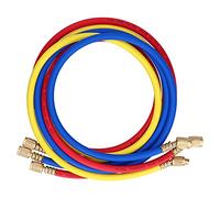 R410A Tyr à charge de réfrigérant 3PCS SET | Plais de laiton SAE 1/4in et 5/16in, pression 800 psi | Kit de tuyau AC pour AC/HVAC/refroidissement industriel | Longueur de 1,5 m