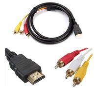R43S Câble Hdmi Vers 3Rca 1,5 M ¿ Adaptateur Hdmi Mâle Vers Rca Av Pour Vidéo Et Audio 1080P Compatible Avec Tv, Hdtv, Dvd, Projecteurs Lcd ¿ Pas De Convertisseur De Signal