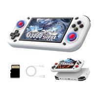 R43S Console de Jeux Portable rétro, émulateur Portable avec écran IPS 4,3 Pouces,33000+ Jeux,20+ émulateurs,Console de Jeux vidéo Portable Compatible avec Connect TV, Cadeau pour Adulte (Blanc 128G)