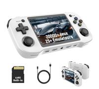 R46H Console de Jeux Portable Rétro 128Go, Console avec Émulateurs avec 20000+ Jeux Vidéo et 25+ Émulateurs, Système Linux, Écran HD de 4,2 Pouces, Joysticks 3D, Batterie 3000mAh (Blanc)