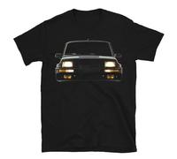 R5 Turbo '80 Men's T-Shirt Vintage French Sports Rally Car Headlights Tee Shirt Black XL 077