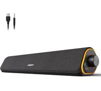 R50 Bluetooth & 3.5 mm USB Powered PC Speaker 2 x 5 W Sound Bar PC with Bluetooth and RGB Lighting for Laptop,Tablet,Smartphone,Monitor,42 x 8 x 9 cm