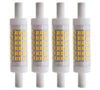 R7S 6W 78mm Ampoules LED en Céramique 70xSMD2835 Blanc Chaud 3000K 480lm Non Compatible avec variateur d'intensité - J Type à Double Extrémité 60W R7s Halogène Ampoule de Rechange (lot de 4)