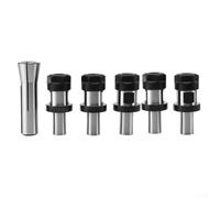 R8 ER20 Kit de mandrin de serrage avec tige .38 pour TTS Shank, 6 pièces pour porte-outils CNC, y compris pince R8 et 5 mandrins C3/4 pour usinage industriel