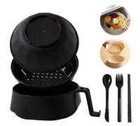 Ra-men Lot de 6 bols à nouilles instantanés, 6 bols à ramen, passent au lave-vaisselle pour nouilles instantanées, parfaits pour les dortoirs universitaires et les repas rapides (Noir)