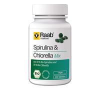 RAABVITALFOOD ALGA SPIRULINA+CHLORELLA 440mg 200 comp - comprimés faciles à intégrer à la routine quotidienne, boîte de 200 comprimés, se prend chaque jour conformément aux indications et est conçu po