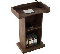 RAABYU Lectern Podium Stand Podium Stand Portable Wood Lectern Stand with Reading Platform Office Conference Room Podium Table with Double-Layer Storage for Church Mee