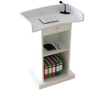 RAABYU Lectern Podium Stand Podium Stand Portable Wood Lectern Stand with Reading Platform Office Conference Room Podium Table with Double-Layer Storage for Church Mee