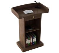 RAABYU Lectern Podium Stand Podium Stand Portable Wood Lectern Stand with Reading Platform Office Conference Room Podium Table with Double-Layer Storage for Church Mee