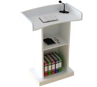 RAABYU Lectern Podium Stand Podium Stand Portable Wood Lectern Stand with Reading Platform Office Conference Room Podium Table with Double-Layer Storage for Church Mee