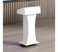 RAABYU Rolling Lectern Portable Podium Classic Lectern Podium Stand Modern Lecterns & Pulpits Removable Movable Storage Professional Presentation Podiums for Church We