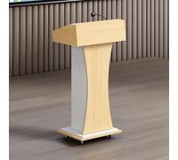 RAABYU Rolling Lectern Portable Podium Classic Lectern Podium Stand Modern Lecterns & Pulpits Removable Movable Storage Professional Presentation Podiums for Church We