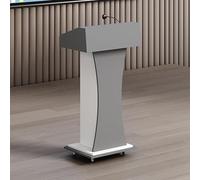 RAABYU Rolling Lectern Portable Podium Classic Lectern Podium Stand Modern Lecterns & Pulpits Removable Movable Storage Professional Presentation Podiums for Church We