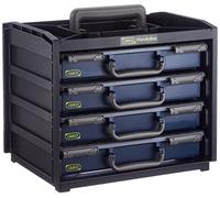 raaco 136242 HandyBox 55x4 Caisson de transport set, Noir/bleu